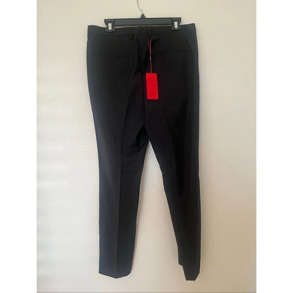 Hugo Boss EXTRA-SLIM-FIT TROUSERS IN VIRGIN-WOOL POPLIN New NWT